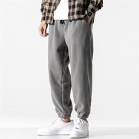 Nowe luźne spodnie do joggingu męskie 2020 nowe modne polarowe jesienne zimowe ciepłe spodnie dresowe męskie proste spodnie Pantalon Hommes 1